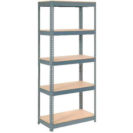 Global Industrial Extra Heavy Duty Shelving 36W x 12D x 96H With 5 Shelves, Wood Deck, Gry B2297323